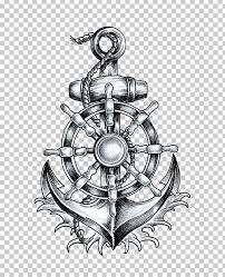 Anchor T Shirt Ship S Wheel Tattoo Drawing Png Clipart Anchor Black And White Body Jewelry Drawing Ma Ship Wheel Tattoo Wheel Tattoo Anchor Tattoo Design