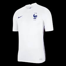 Das dunkelblaue frankreich em heimtrikot wird mit einigen akzenten. Nike Frankreich Herren Auswarts Trikot Em 2020 Weiss Blau Fussball Shop