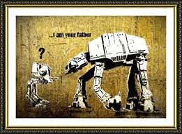 Explore our art collections by top artists. Amazon Com Alonline Art Star Wars Robot I Am Your Father By Banksy Gold Framed Picture Printed On 100 Cotton Canvas Attached To The Foam Board Ready To Hang Frame