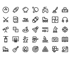 35 Hobby Icons Pack Icon Vector Icon Design Icon Pack
