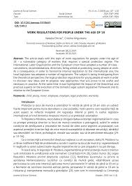 (2) societatea cu raspundere limitata se poate constitui si prin actul de vointa al unei singure persoane. Pdf Work Regulations For People Under The Age Of 18