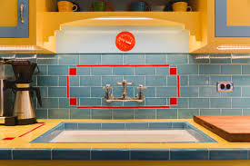 The sight lines to the family room were severely limited by the kitchen's upper cabinets. Depression Era Art Deco Style Inspires A Chicago Kitchen Midcentury Kitchen Chicago By Rachel Loewen Photography Houzz