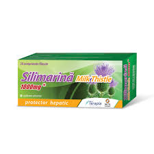 Milk thistle 1000 mg (silymarin) made from a concentrated extract. SilimarinÄƒ Milk Thistle Terapia 1000 Mg 30 Comprimate Te Farmacia Tei