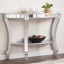 Jocelyn Mirrored Demilune Console Table Mirrored Console Table Console Table Silver Console Table