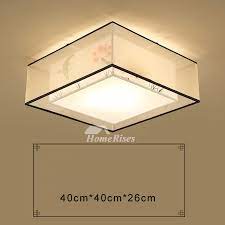A flush mount light with three lights is perfect if you are looking for a lighting fixture that will brighten up a dark room. Square Flush Mount Ceiling Light Modern Asian Bedroom Fixture Fabric