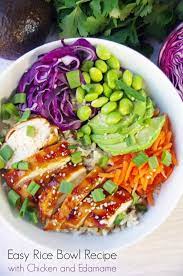 Easy Rice Bowl Recipe With Chicken And Edamame Recipe Rice Bowls Recipes Chicken Recipes Bowls Recipe