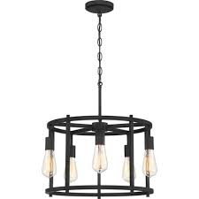 Quoizel Wolfeboro Matte Black Industrial Drum Pendant Light Lowes Com Drum Pendant Lighting Industrial Pendant Lights Drum Pendant
