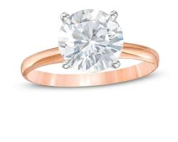 Image of 3 carat diamond rose gold setting ring