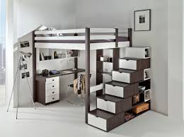 Lit mezzanine goliath avec bureau sofa et rangements 90x200cm pin massif blanchi. Mezzaline Mezzanines Couchage 120