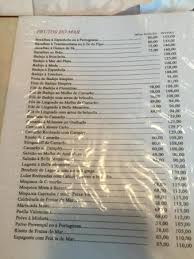 cardapio foto de o peixe vivo rio de janeiro tripadvisor