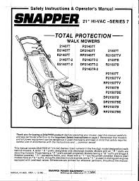 User manuals, snapper lawn mower operating guides and service manuals. Snapper Series 7 Operator S Manual Pdf Download Manualslib