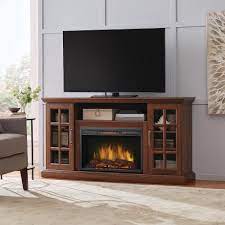 Black/walnut, navy, blonde oak, light walnut, plaster. Home Decorators Collection Edenfield 59 In Freestanding Infrared Electric Fireplace Tv Stand In Burnished Walnut 365 302 121 Y The Home Depot