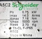 SCHNEIDER 0.75kw (750w) BCH16HF07330A5C2 AC Servo Motor SM304