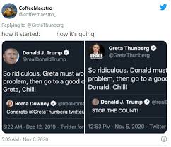 Teenage activist greta thunberg changes her twitter bio to clap back at trump's tweet calling her person of. Greta Thunberg Tweet Chill Donald Chill Greta Thunberg Trolls Trump With His Words For Her On Anger Management Trending Viral News