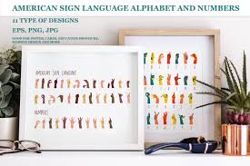 Features the american sign language manual alphabet on one side, . Sign Language Bundle Asl Alphabet Numbers Printing Design 1077422 Accessories Design Bundles