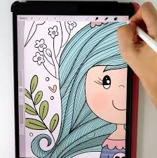 Various themes, artists, difficulty levels and styles. Whimsical Girl Digital Coloring Page E540 Mariapalito Studio