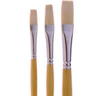 1050 Fine Flat White Bristle Artist Brush