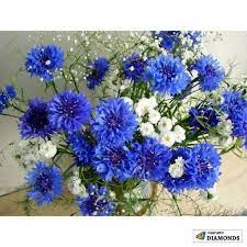 Azure Flowers Blue Flower Painting Flower Painting Mosaic Flowers