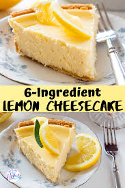Buttery graham cracker crust, dense and creamy cream cheese filling, and tart and tangy sour cream topping. 6 Ingredient Lemon Cheesecake Video Easy Cheesecake Recipes Lemon Cheesecake Recipes Cream Cheese Recipes