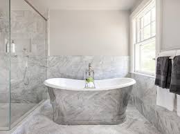 Gray american walnut herringbone wood look flooring tiles. Marble Herringbone Bathroom Floor Design Ideas