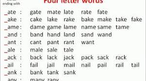 Some consider gum to be candy. 3 English Four Letter Words Learn 188 Words In 8 44 Minutes Youtube