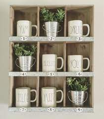 9 Slot Target Cubby With Rae Dunn Mugs Farmhouse Style Coffee Mug Storage Coffee Mug Storage Dunn Rae Dunn