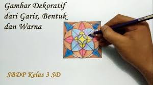 Gambar Dekoratif Dengan Garis Bentuk Dan Warna Sbdp Kelas 3 Sd Mi Youtube Motif ukiran ini menyerupai ikatan pada penutup bakul (tempat menyimpan pakaian) yang bagi orang toraja dianggap sakral. gambar dekoratif dengan garis bentuk dan warna sbdp kelas 3 sd mi