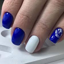 65 Blue Nail Art Ideas Nenuno Creative Simple and beautiful combination of gold and pink shade is great for everyday wear.