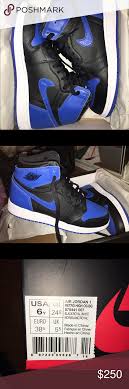 Nike Air Jordan 1 Retro High Royal Blue In Box New Nike Air Jordan 1 S Royal Blue And Black And White Color Way New Blue Jordans Sneakers Jordan 1 Retro High