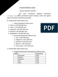 Dinamika penduduk adalah serangkaian bentuk perubahan jumlah penduduk yang dipengaruhi oleh arti natalitas (kelahiran), makna mortalitas (kematian), dan migrasi (perpindahan penduduk) yang ada dalam mobilitas kependudukan. Dinamika Penduduk Benua Asia Amerika Ero