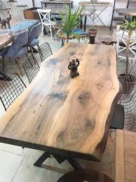 Solid American Black Walnutwalnut Coffee Tablewalnut Desk Etsy In 2020 Slab Dining Tables Walnut Dining Table Slab Dining