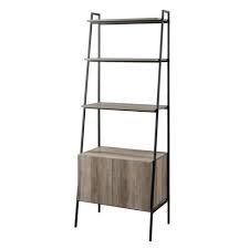 98 t bookshelf with ladder solid pine wood iron hardware angled ledges modern. 72 Marie Open Shelf And Closed Storage Ladder Bookcase Saracina Home Target