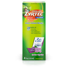 Zyrtec 24 Hour Childrens Allergy Syrup Grape 4 Fl Oz Walmart Com