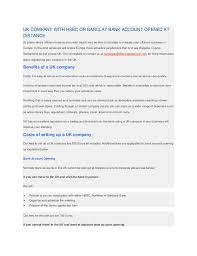 Is that when the hsbc current and other accounts connections were. Uk Company With Hsbc Or Barclay Bank Account Opened At Distance