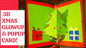 How to make a 3d christmas tree card. Very Easy 3d Christmas Pop Up Card How To Make A 3d Popup And Glowup Card Christmas Card At Home Youtube