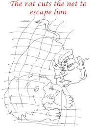 Free printable a lion and a mouse coloring page and download free a lion and a mouse coloring page along with coloring pages for other activities and coloring sheets Rat Saves Lion Coloring Page For Kids