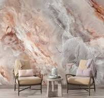 Soft Pink and Grey Marble Wallpaper, Light Natural Stone ...