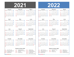 The calendar downloads are also compatible with google docs and open office. 2021 And 2022 Calendar Printable With Holidays