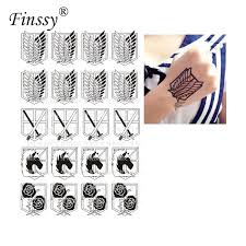 Selecting the correct version will make the shingeki no kyojin stickers wastickerapps app work better, faster, use less battery power. Attack On Titan Tattoos For Boys Girls Shingeki No Kyojin Sticker For Men Women Costume Props Aliexpress