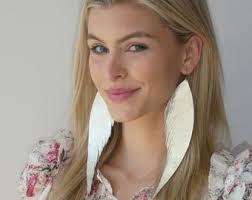 Leather feather earrings 8 inch EXTRA long leather earrings statement  earrings featherlight earrings leather earrings statement earrings