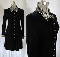 Leopard Print Dress Black Velvet Dress Leopard Collar Etsy Leopard Print Dress Black Velvet Dress Velvet Dress