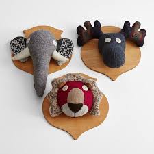 Animal Head Wall Plaque By Cate Levi 45 Animal Heads Animal Head Decor Wool Animals