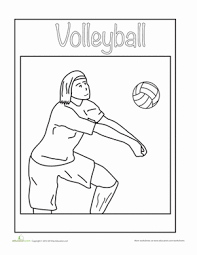 Volleyball Coloring Sheet Worksheet Education Com Sports Coloring Pages Volleyball Education Com