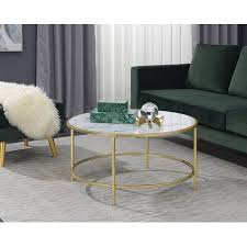 Convenience Concepts Gold Coast Faux Marble Round Coffee Table Walmart Com Coffee Table Coffee Table White White Round Coffee Table