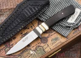 Custom Bird And Trout Knife Alan Warren Knives Bird Trout African Blackwood Giraffe Bone Carbon Fiber Handle 1782 Knife Giraffe Blackwood
