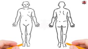 How To Draw A Human Body Step By Step Easy For Beginners Kids Simple Human Drawing Tutorial Youtube Here's a simple way to place the features accurately when drawing a head.