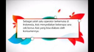 Cara Mengecek Bonus Axis Youtube