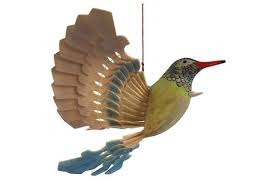 Bird In Hand Marketplace Hummingbird Art Wood Carving Woodworking Bird Mobile 5th Anniversary Newborn Mobile Hand Carved Fan Bird Hanging Ornament Flying Bird Hummingbird Art Bird Carving Mythical Birds