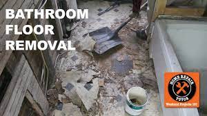 To replace a bathroom floor in a mobile home. How To Remove A Bathroom Floor Step By Step By Home Repair Tutor Youtube