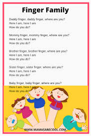 Finger Family Lyrics Daddy Finger Bob The Train In 2020 Family Activities Preschool Preschool Family Theme Preschool Family